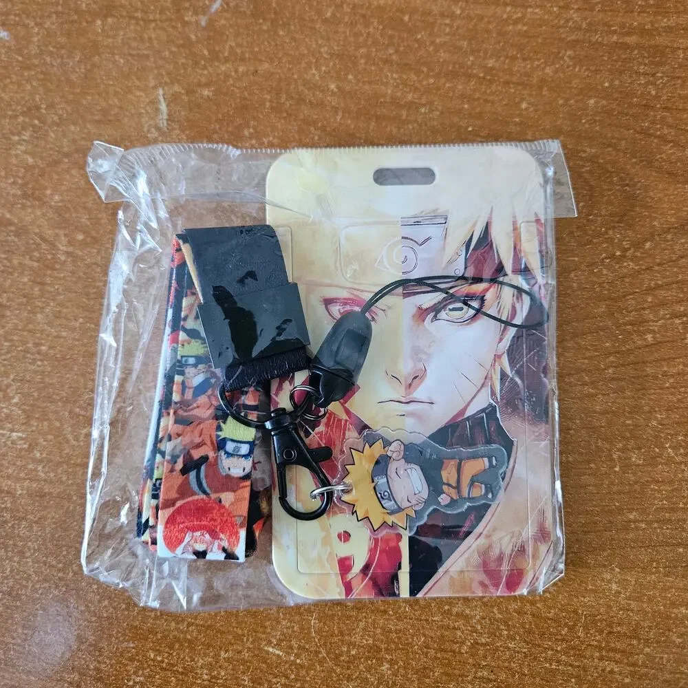 Naruto Uzumaki Nine-Tails Lanyard with Badge Holder & Chibi Charm
